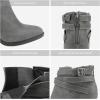 image:imageDREAM PAIRS Womens Chunky High Heel Ankle Boots Close Toe Fall Heeled Booties ShoesGrey