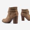 image:imageDREAM PAIRS Womens Chunky High Heel Ankle Boots Close Toe Fall Heeled Booties ShoesTan