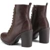 image:imageDREAM PAIRS Womens Combat Ankle Boots Chunky Heel Lace up Fashion Heeled BootiesBrown