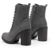 image:imageDREAM PAIRS Womens Combat Ankle Boots Chunky Heel Lace up Fashion Heeled BootiesGreyPu