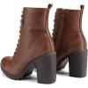 image:imageDREAM PAIRS Womens Combat Ankle Boots Chunky Heel Lace up Fashion Heeled BootiesTan