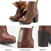 image:imageDREAM PAIRS Womens Combat Ankle Boots Chunky Heel Lace up Fashion Heeled BootiesTan