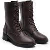 image:imageDREAM PAIRS Womens Combat Mid Calf BootsDark Brown
