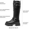 image:imageDREAM PAIRS Womens Combat Riding Platform Knee High Boots Lace Up Fall Lug Sole Gothic Motorcycle Boots with Inside ZipperBlack