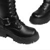 image:imageDREAM PAIRS Womens Combat Riding Platform Knee High Boots Lace Up Fall Lug Sole Gothic Motorcycle Boots with Inside ZipperBlack