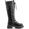 image:imageDREAM PAIRS Womens Combat Riding Platform Knee High Boots Lace Up Fall Lug Sole Gothic Motorcycle Boots with Inside ZipperBlack