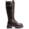 image:imageDREAM PAIRS Womens Combat Riding Platform Knee High Boots Lace Up Fall Lug Sole Gothic Motorcycle Boots with Inside ZipperBrown