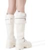 image:imageDREAM PAIRS Womens Combat Riding Platform Knee High Boots Lace Up Fall Lug Sole Gothic Motorcycle Boots with Inside ZipperWhite