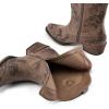 image:imageDREAM PAIRS Womens Cowboy Cowgirl Western Ankle Boots Low Chunky Heels Square Toe Fall Short Booties ShoesBrown