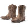 image:imageDREAM PAIRS Womens Cowboy Cowgirl Western Ankle Boots Low Chunky Heels Square Toe Fall Short Booties ShoesBrown