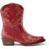 image:imageDREAM PAIRS Womens Cowboy Cowgirl Western Ankle Boots Low Chunky Heels Square Toe Fall Short Booties ShoesRed