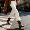 image:imageDREAM PAIRS Womens Cowboy Cowgirl Western Ankle Boots Low Chunky Heels Square Toe Fall Short Booties ShoesTan