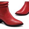 image:imageDREAM PAIRS Womens Cowgirl Boots Mid Calf Western Cowboy Chunky Heel Boots Slouchy amp Pullon Ankle Booties for womenRed