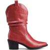 image:imageDREAM PAIRS Womens Cowgirl Boots Mid Calf Western Cowboy Chunky Heel Boots Slouchy amp Pullon Ankle Booties for womenRed