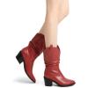 image:imageDREAM PAIRS Womens Cowgirl Boots Mid Calf Western Cowboy Chunky Heel Boots Slouchy amp Pullon Ankle Booties for womenRed