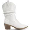 image:imageDREAM PAIRS Womens Cowgirl Boots Mid Calf Western Cowboy Chunky Heel Boots Slouchy amp Pullon Ankle Booties for womenWhite