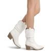 image:imageDREAM PAIRS Womens Cowgirl Boots Mid Calf Western Cowboy Chunky Heel Boots Slouchy amp Pullon Ankle Booties for womenWhite