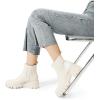 image:imageDREAM PAIRS Womens Elastic Chelsea Ankle Boots Platform Low Chunky Block Heel Lug Sole Slip on Fall Heeled Booties ShoesBeige