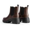 image:imageDREAM PAIRS Womens Elastic Chelsea Ankle Boots Platform Low Chunky Block Heel Lug Sole Slip on Fall Heeled Booties ShoesBrown
