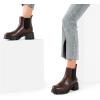 image:imageDREAM PAIRS Womens Elastic Chelsea Ankle Boots Platform Low Chunky Block Heel Lug Sole Slip on Fall Heeled Booties ShoesBrown