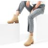 image:imageDREAM PAIRS Womens Elastic Chelsea Ankle Boots Platform Low Chunky Block Heel Lug Sole Slip on Fall Heeled Booties ShoesNude