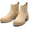 image:imageDREAM PAIRS Womens Elastic Chelsea Ankle Boots Platform Low Chunky Block Heel Lug Sole Slip on Fall Heeled Booties ShoesNude