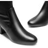 image:imageDREAM PAIRS Womens Fitted Stretch Ankle Boots Fashion Low Chunky Heel Almond Toe Fall Heeled Booties ShoesBlackpu