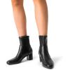image:imageDREAM PAIRS Womens Fitted Stretch Ankle Boots Fashion Low Chunky Heel Almond Toe Fall Heeled Booties ShoesBlackpu