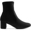 image:imageDREAM PAIRS Womens Fitted Stretch Ankle Boots Fashion Low Chunky Heel Almond Toe Fall Heeled Booties ShoesBlacksuede