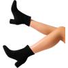 image:imageDREAM PAIRS Womens Fitted Stretch Ankle Boots Fashion Low Chunky Heel Almond Toe Fall Heeled Booties ShoesBlacksuede