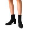 image:imageDREAM PAIRS Womens Fitted Stretch Ankle Boots Fashion Low Chunky Heel Almond Toe Fall Heeled Booties ShoesBlacksuede