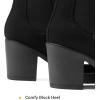 image:imageDREAM PAIRS Womens High Chunky Heel Chelsea Ankle Boots Slip On Elastic Fall Heeled Booties ShoesBlack