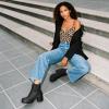 image:imageDREAM PAIRS Womens High Chunky Heel Chelsea Ankle Boots Slip On Elastic Fall Heeled Booties ShoesBlackPu