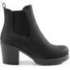 image:imageDREAM PAIRS Womens High Chunky Heel Chelsea Ankle Boots Slip On Elastic Fall Heeled Booties ShoesBlackPu