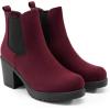 image:imageDREAM PAIRS Womens High Chunky Heel Chelsea Ankle Boots Slip On Elastic Fall Heeled Booties ShoesBurgundy