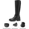 image:imageDREAM PAIRS Womens Knee High Boots Buckle Riding BootsBlacku
