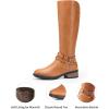 image:imageDREAM PAIRS Womens Knee High Boots Buckle Riding BootsCamelu