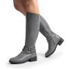 image:imageDREAM PAIRS Womens Knee High Boots Buckle Riding BootsGrey