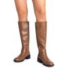 image:imageDREAM PAIRS Womens Knee High Boots Buckle Riding BootsLight Brown
