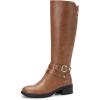 image:imageDREAM PAIRS Womens Knee High Boots Buckle Riding BootsLight Brown