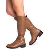 image:imageDREAM PAIRS Womens Knee High Boots Buckle Riding BootsLight Brown