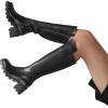 image:imageDREAM PAIRS Womens Knee High Boots Comfortable Platform Round Toe Stretch Boots for WomenBlack