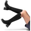 image:imageDREAM PAIRS Womens Knee High Boots Comfortable Platform Round Toe Stretch Boots for WomenBlacksuede
