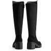 image:imageDREAM PAIRS Womens Knee High Boots Comfortable Platform Round Toe Stretch Boots for WomenBlacksuede
