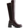 image:imageDREAM PAIRS Womens Knee High Boots Comfortable Platform Round Toe Stretch Boots for WomenBrownpu