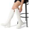 image:imageDREAM PAIRS Womens Knee High Boots Comfortable Platform Round Toe Stretch Boots for WomenWhite