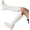 image:imageDREAM PAIRS Womens Knee High Boots Comfortable Platform Round Toe Stretch Boots for WomenWhite