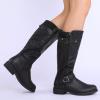 image:imageDREAM PAIRS Womens Knee High Boots Comfortable Riding Boots Side Zipper Fall Boots with BuckleBlack