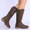 image:imageDREAM PAIRS Womens Knee High Boots Comfortable Riding Boots Side Zipper Fall Boots with BuckleBrown