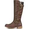 image:imageDREAM PAIRS Womens Knee High Boots Comfortable Riding Boots Side Zipper Fall Boots with BuckleBrown